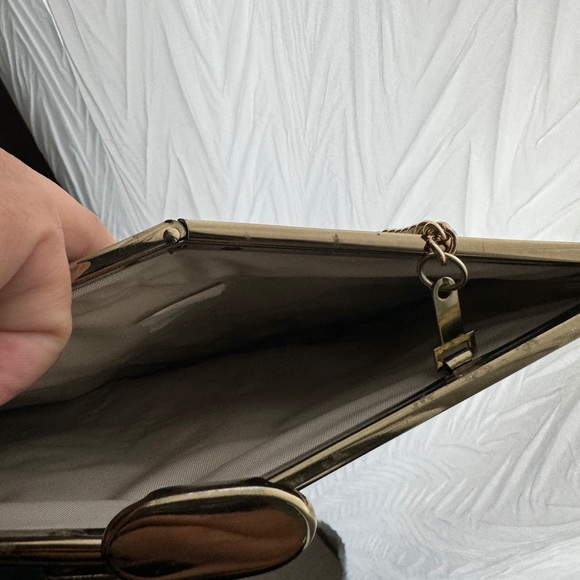 Vintage Blue Sparkly Clutch with mini chain - Picture 3 of 5